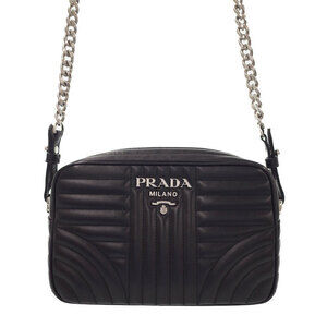 Prada Diagramme Camera Bag handbag quilted calfskin leather Black